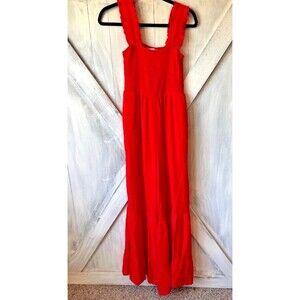DAVI & DANI NWT Maxi Dress Red Summer Long Ruffle Women's Size Small NEW w/ TAGS